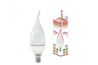 Лампа светодиодная WFC37-10 Вт-230 В -3000 К–E14 (свеча на ветру) Народная*