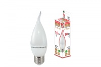 Лампа светодиодная WFC37-10 Вт-230 В -3000 К–E27 (свеча на ветру) Народная*
