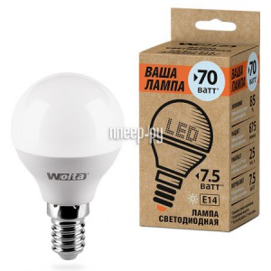 Лампа LED WOLTA 25S45GL7.5E14-P4000K