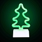 12-65 Светодиодный настольный светильник "Елка", 3Вт, питание 2*АА, цвет свечения зеленый, размеры: 110 х 205 х 40 мм
